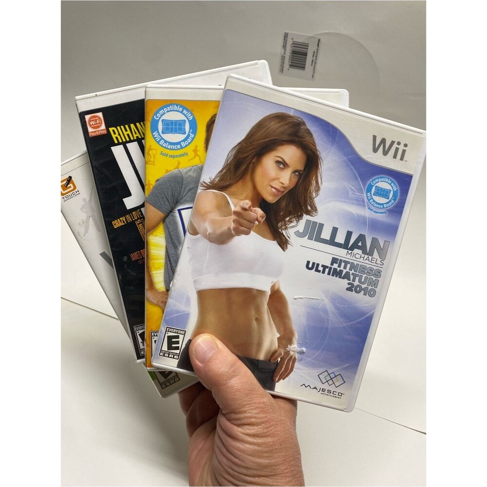 * Nintendo Wii Fitness Game Lot of 4 Just Dance 2 Wii Fit Biggest Loser Jillian